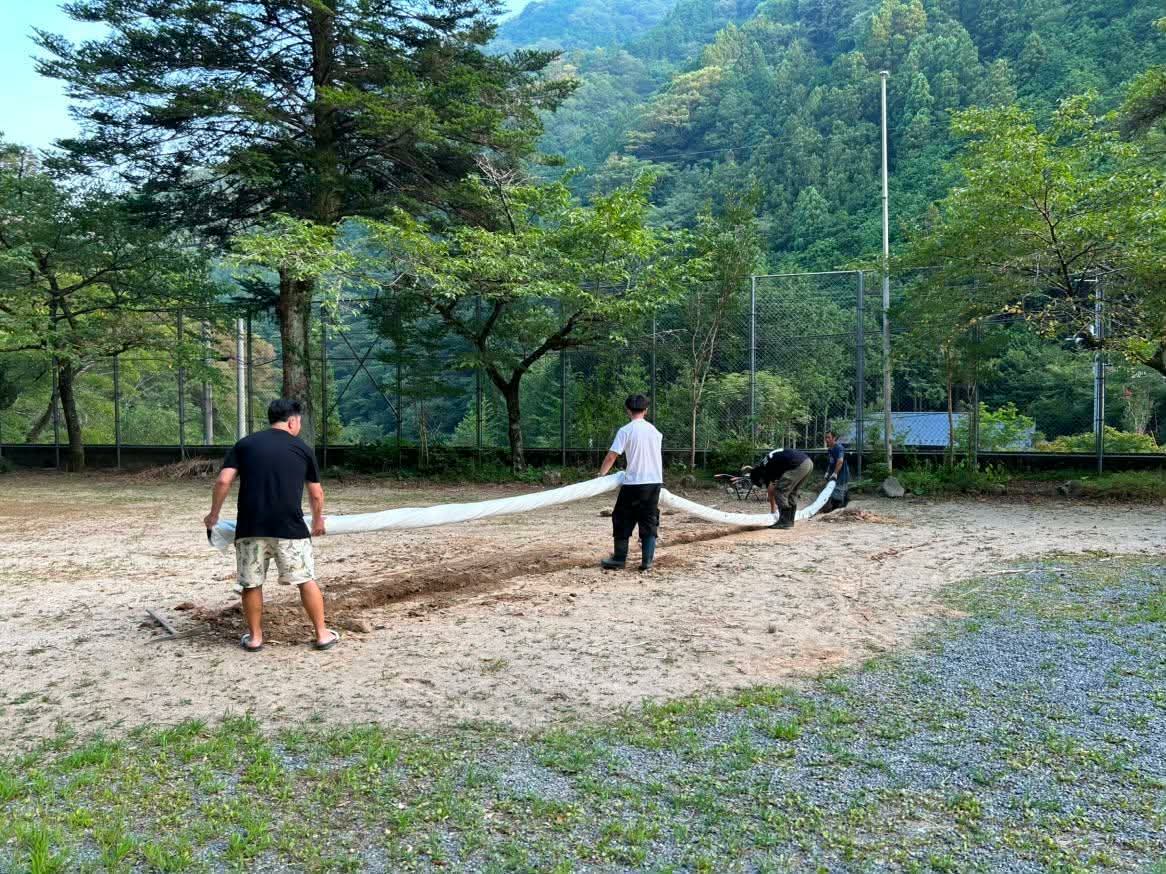 Drainage construction on the Shimonanosato playground